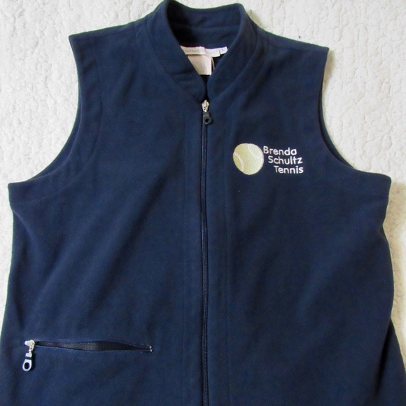 Bette & Court Blue Brenda Shcultz Womens Large Full Zipper Pockets Tennis Vest - Picture 1 of 9